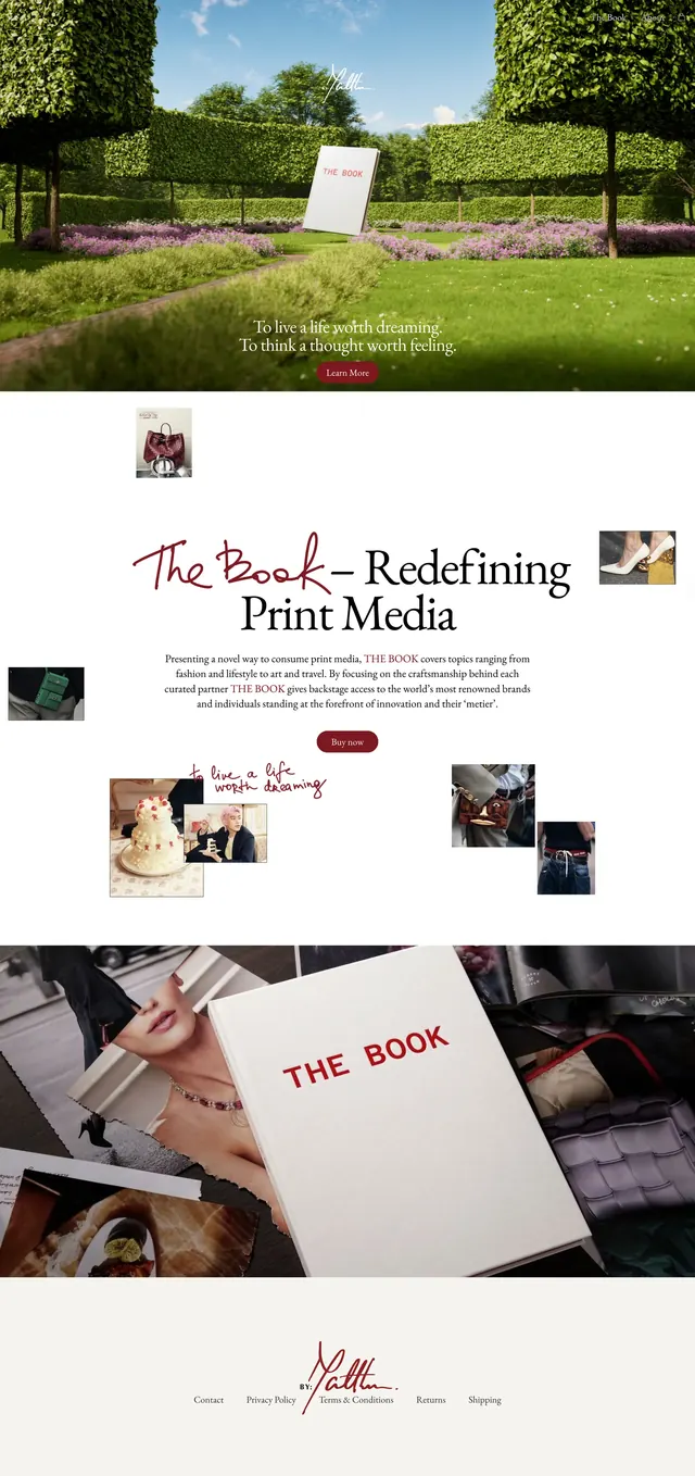 Bymatthew editorial landing page, editorial, luxury, light