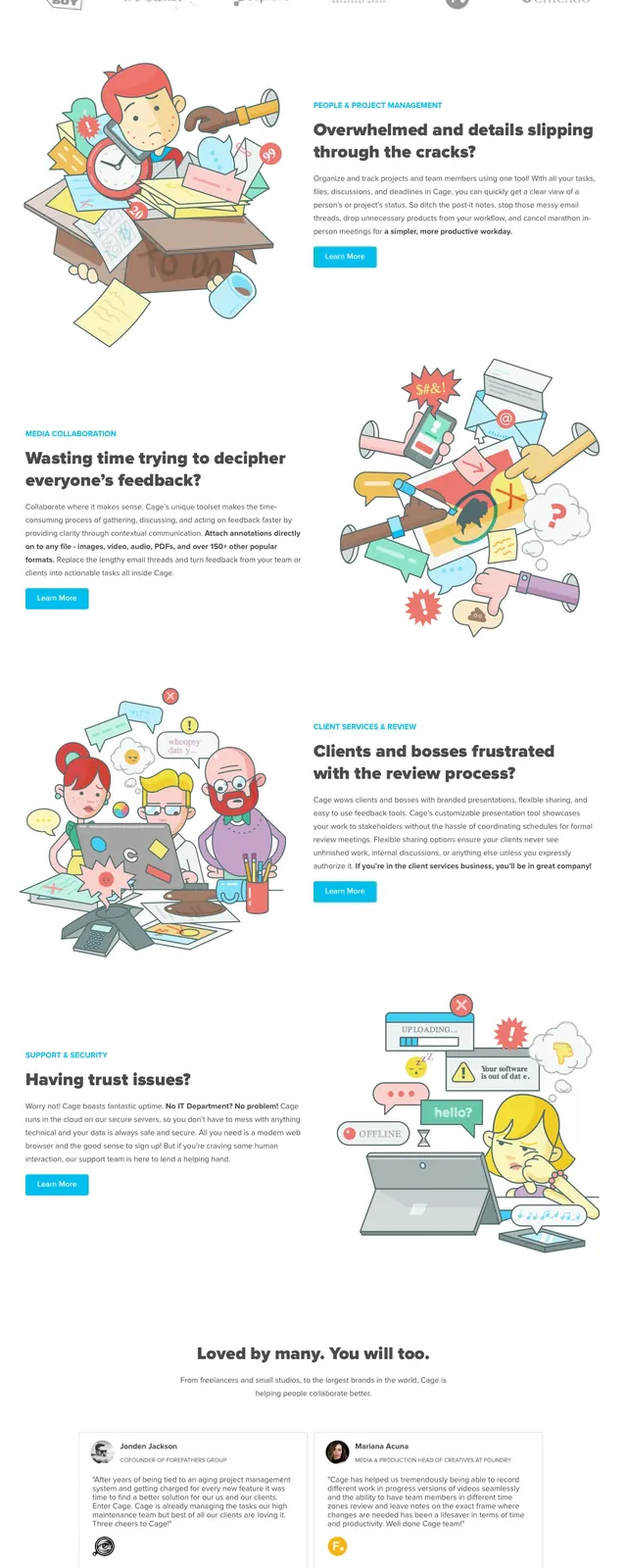 Cageapp Illustrated SaaS Landing Page, illustrated, corporate-clean, light