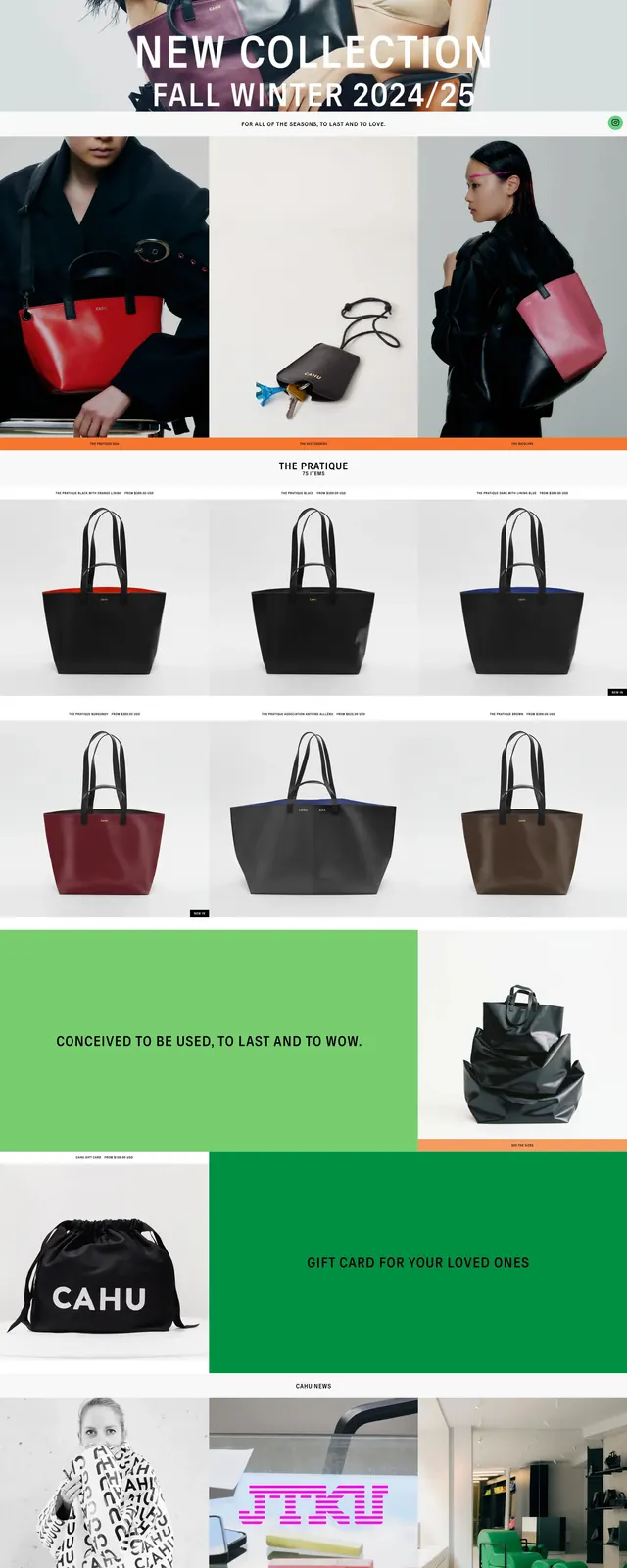 Cahuparis fashion store homepage, editorial, minimal, light