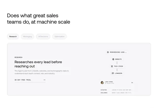 CallSine tabbed sales machine feature, minimal, light-mode, light