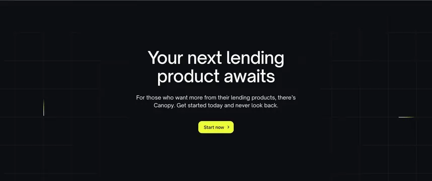 Canopy dark centered closing CTA, dark-mode, minimal, dark