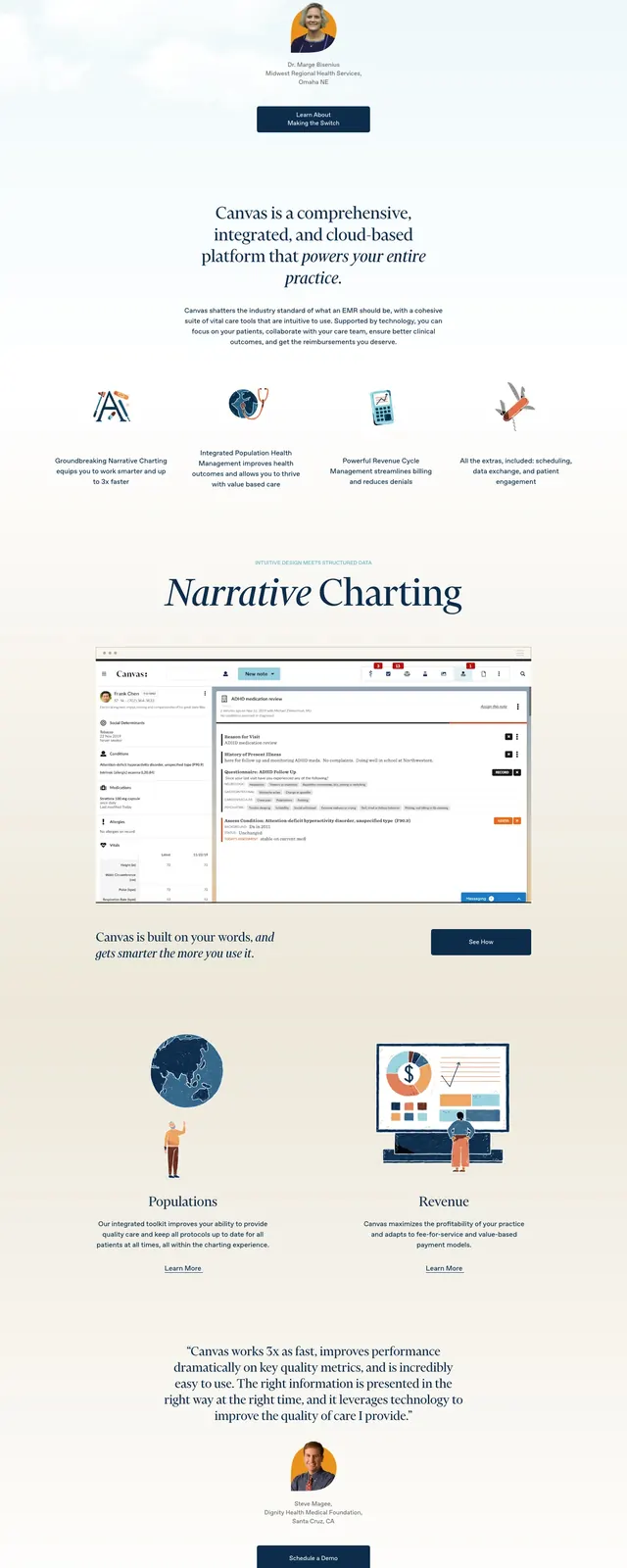 Canvas Medical Landing Page, editorial, light-mode, light