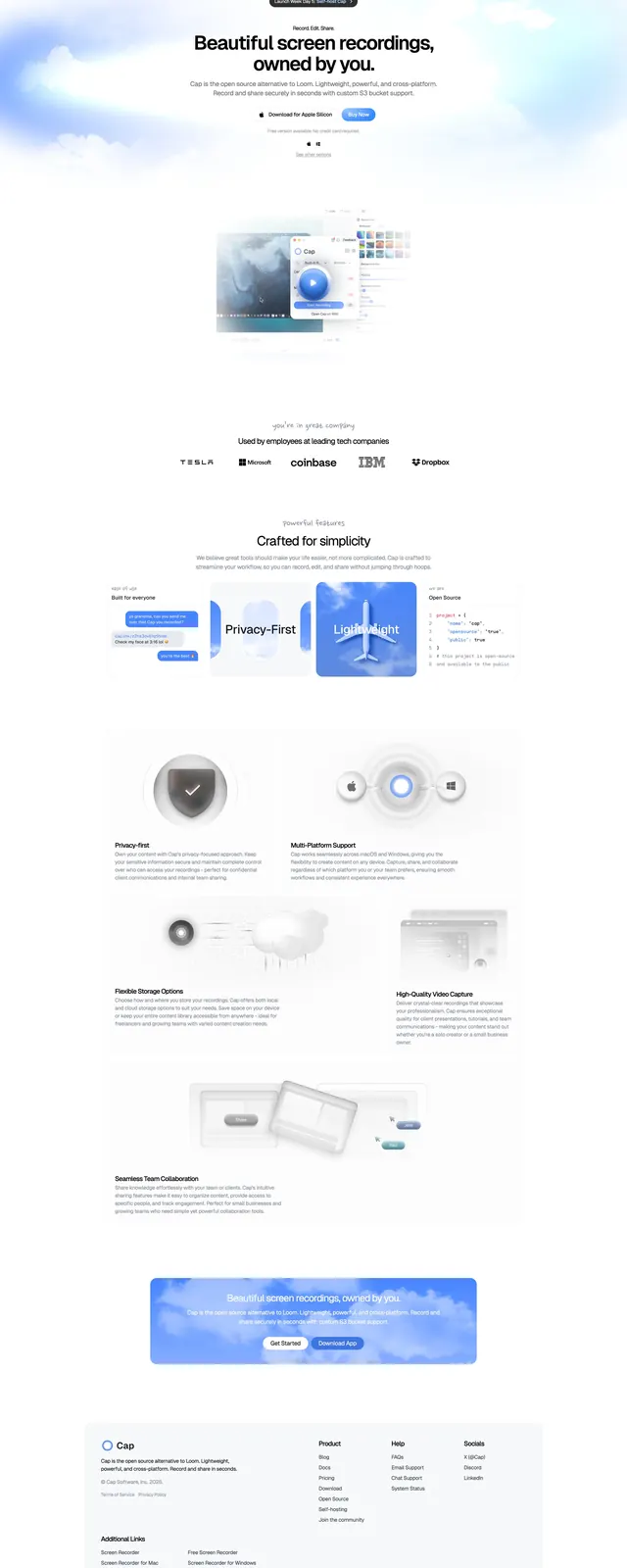 Cap Landing Page, minimal, gradient-heavy, light