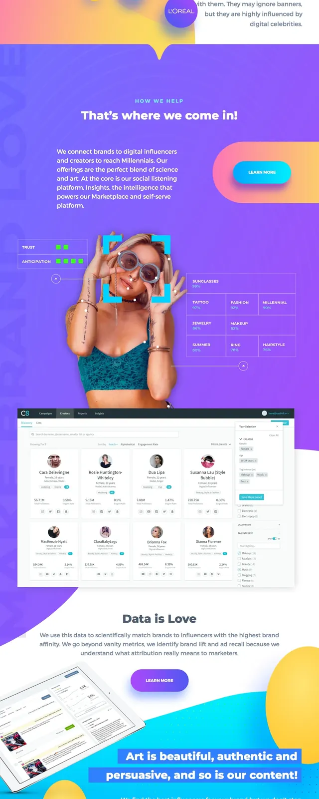 Captiv8 gradient hero, gradient-heavy, playful, vibrant