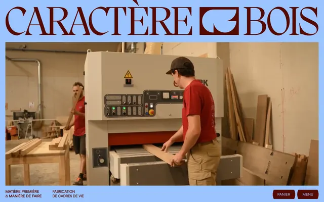 Caractere Bois materials process hero, editorial, minimal, light