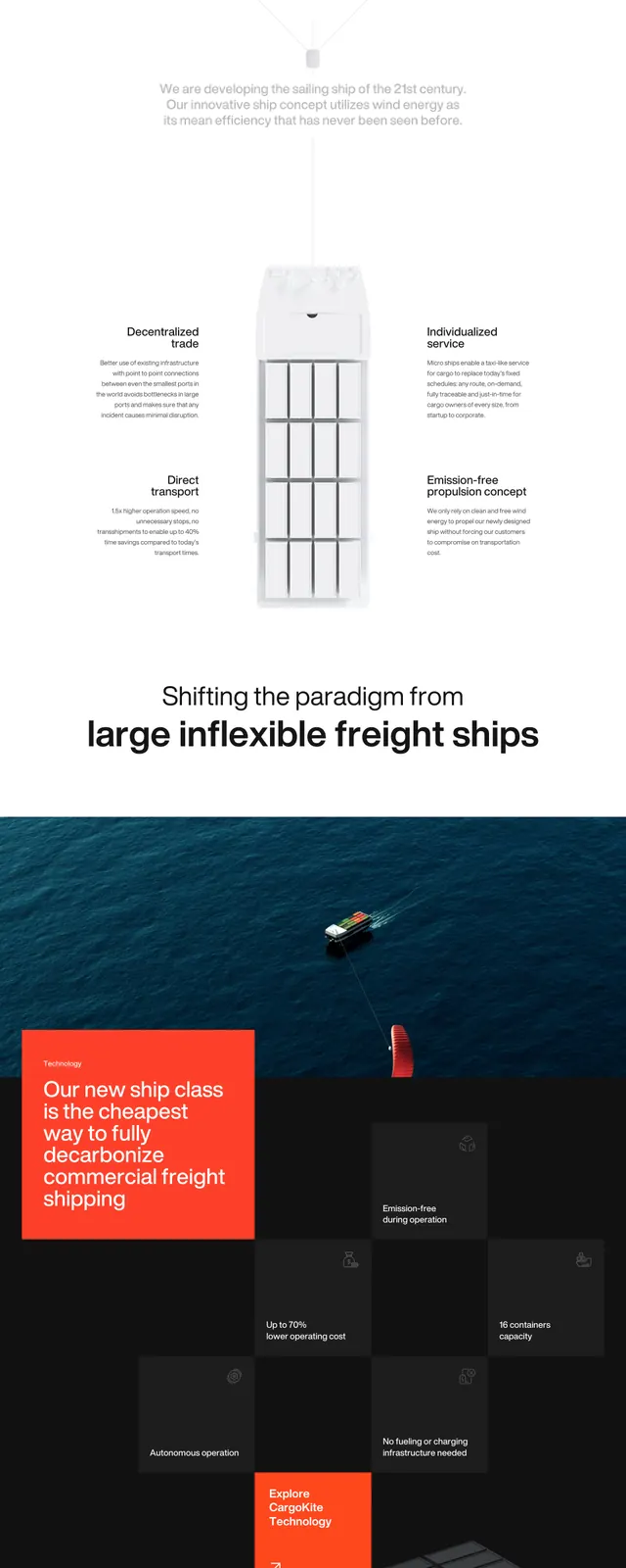 Cargokite Ocean Hero, editorial, minimal, dark