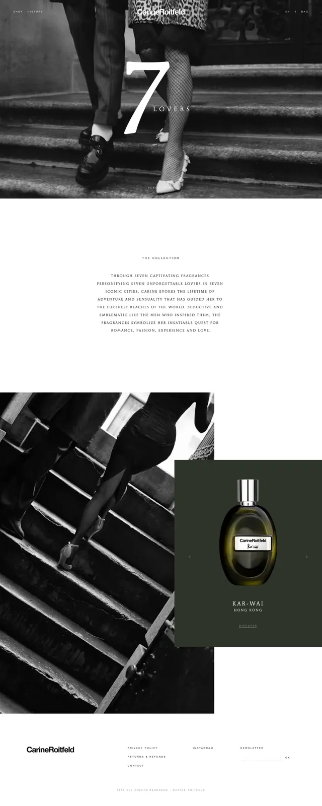Carine Roitfeld fragrance hero, luxury, editorial, dark