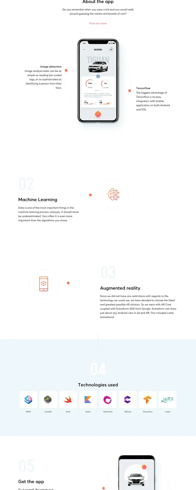 CarLens App Landing, minimal, photographic, light