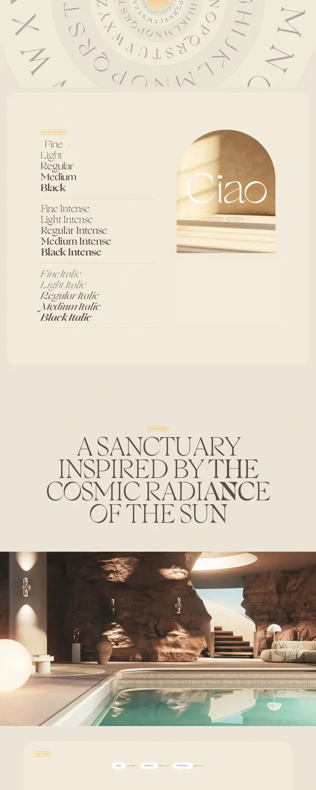 Casa di Solare luxury landing page, luxury, editorial, light