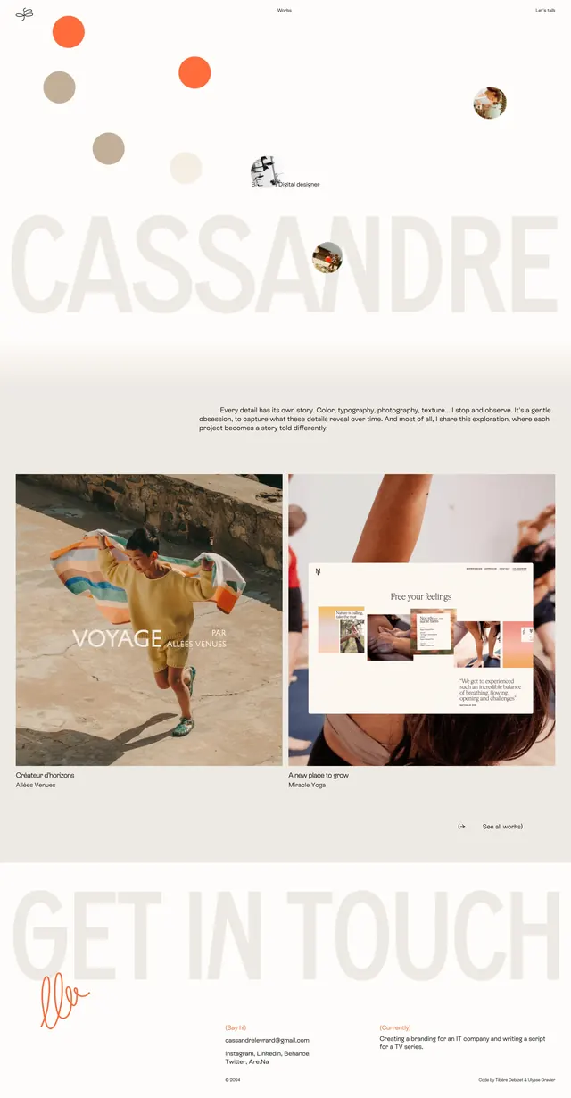 Editorial portfolio homepage, editorial, minimal, light