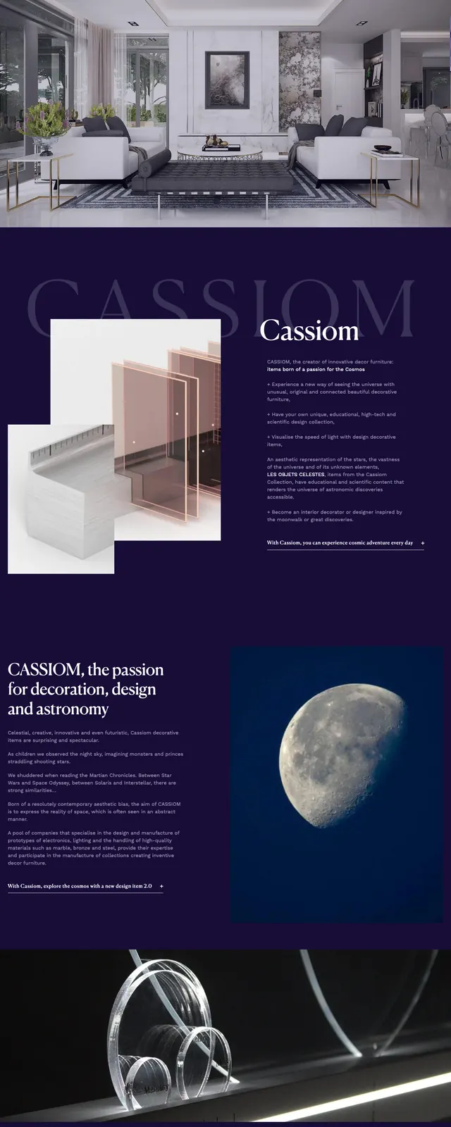 Cassiom Celestial Landing Page, editorial, luxury, dark
