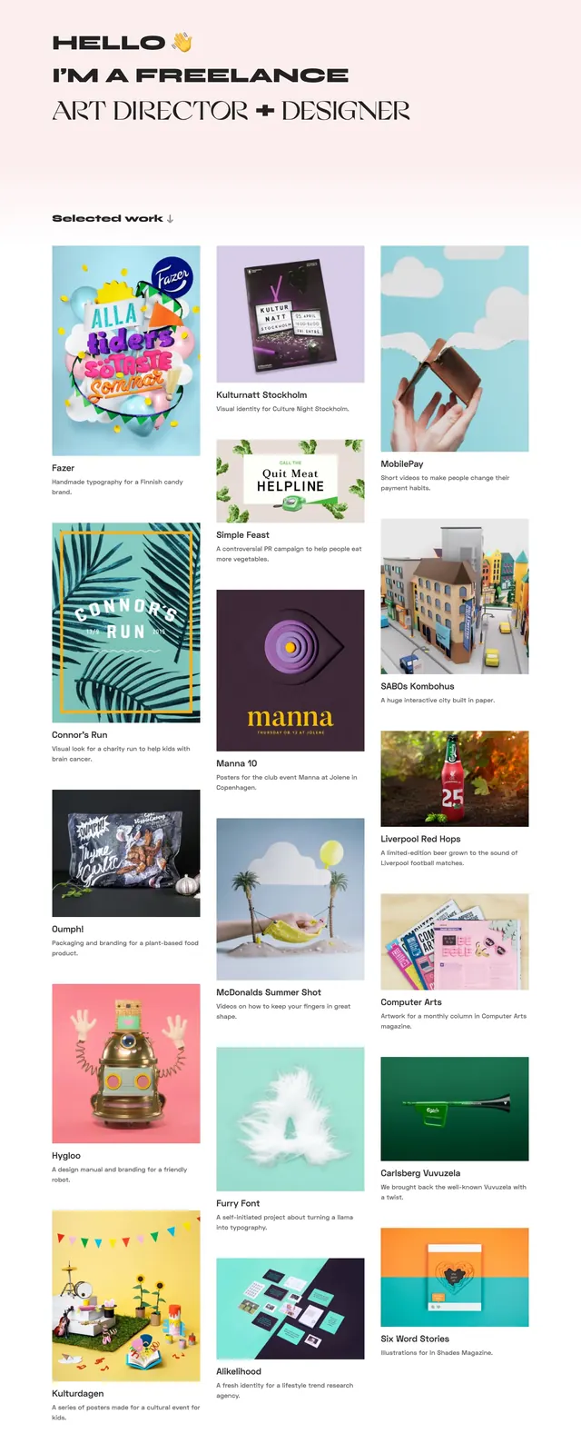 Cathrine portfolio showcase, editorial, minimal, light