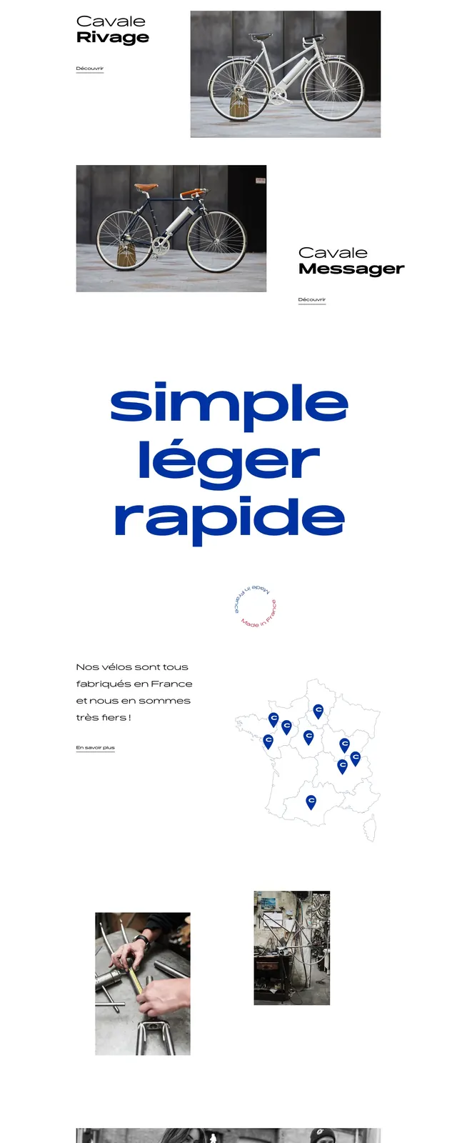 Cavale cycling hero page, minimal, swiss, light