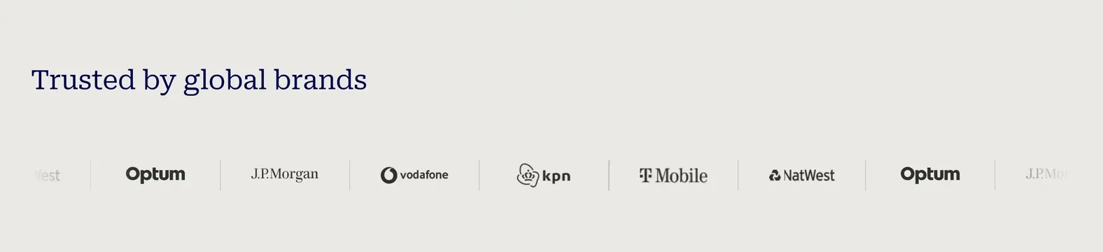 CDI trusted brands logo row, minimal, light-mode, light
