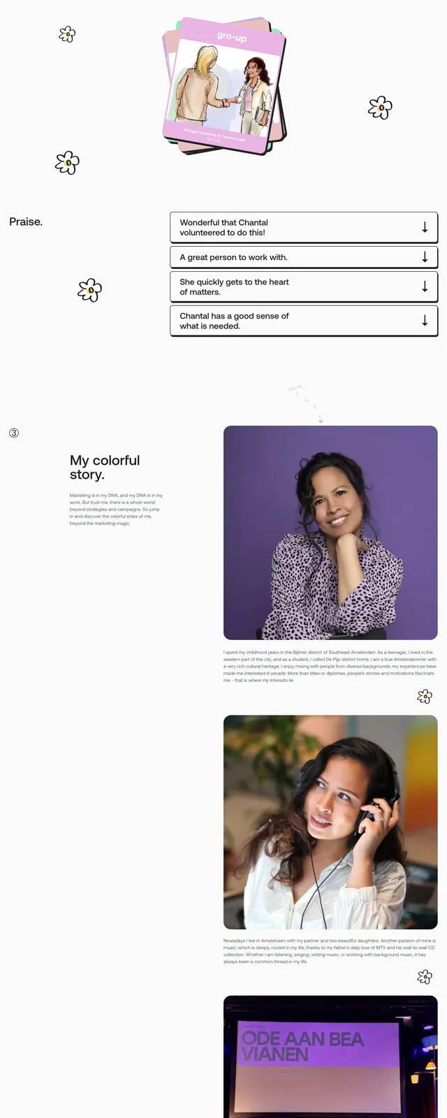 Freelance marketing portfolio hero, illustrated, editorial, light