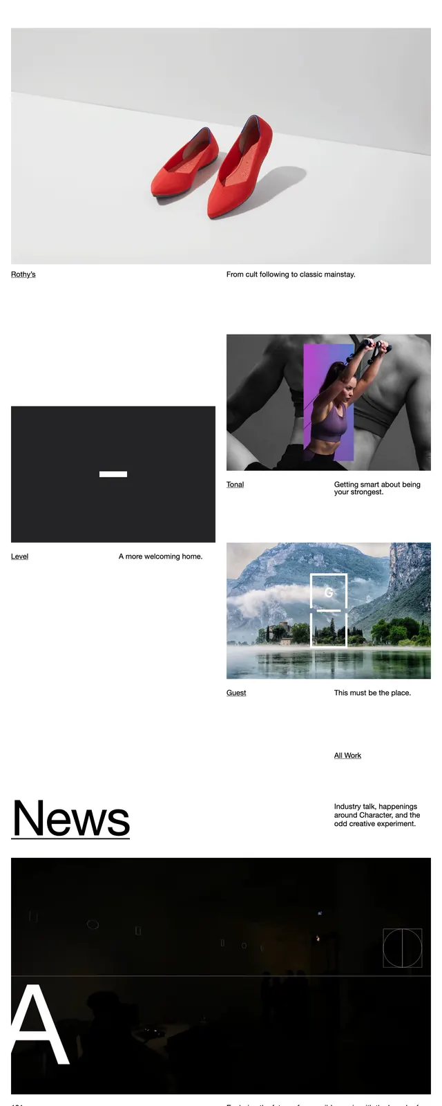 Character agency hero, minimal, swiss, light