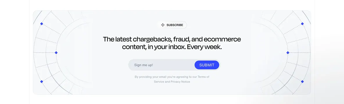 Chargeflow light newsletter subscribe band, minimal, light-mode, light