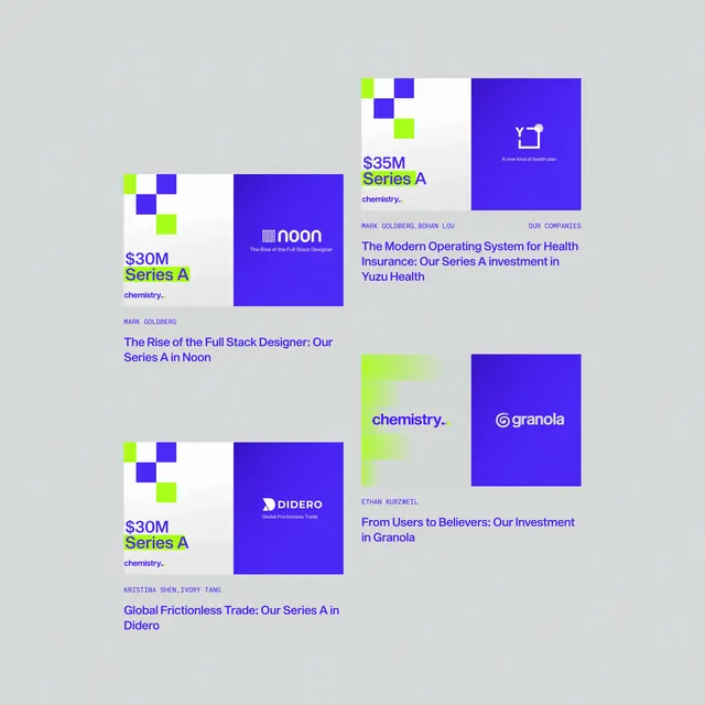 Chemistry Series A announcement card collage, minimal, editorial, light