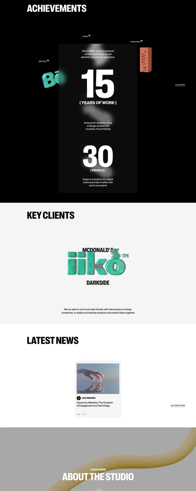 Chipsa editorial agency landing page, editorial, 3d-render, light
