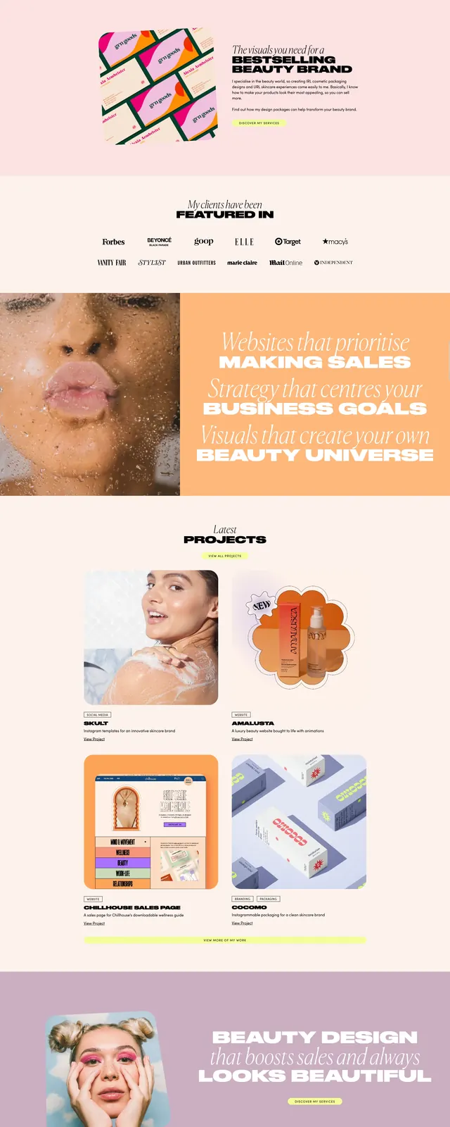 Chloeford Beauty Portfolio, editorial, luxury, pastel
