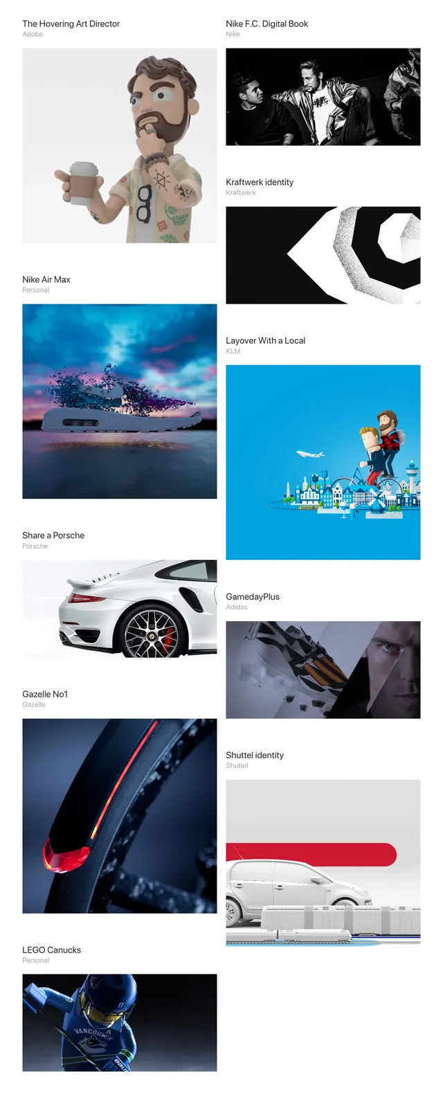 Christian Mezofi Portfolio Grid, minimal, editorial, light