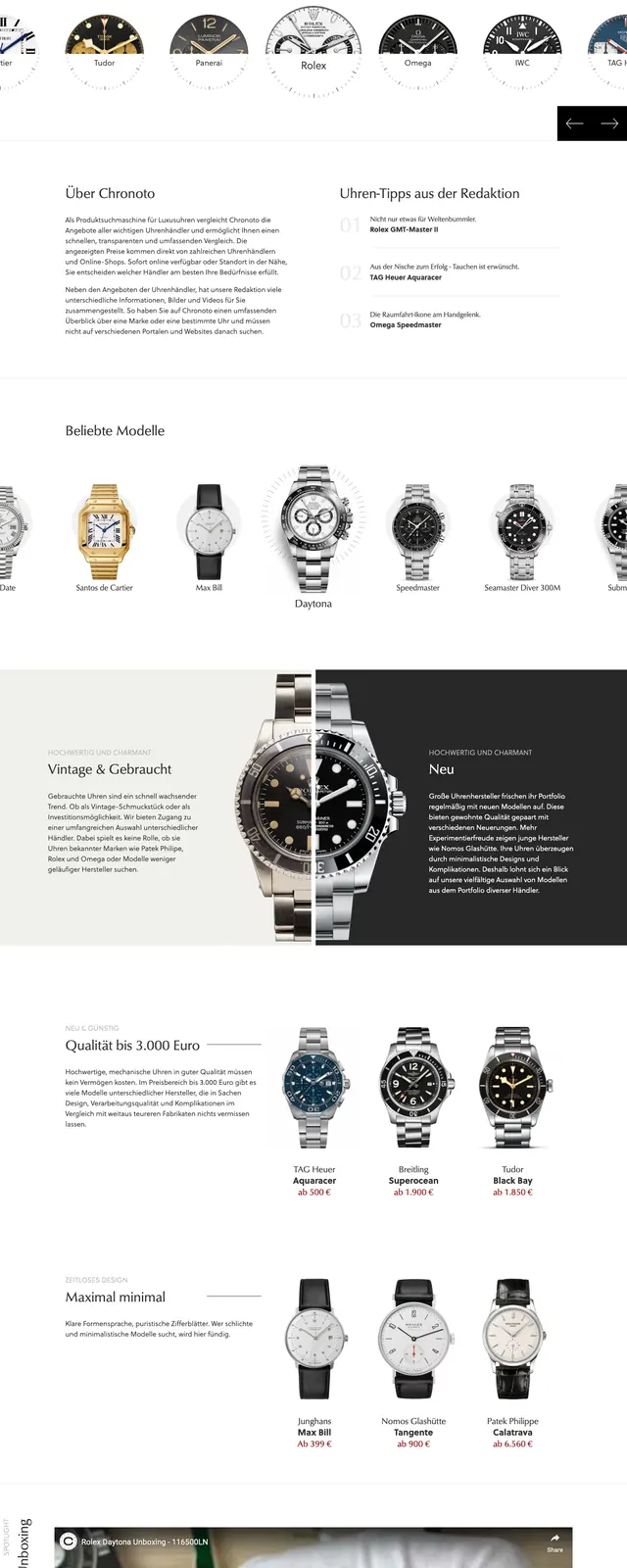 Chronoto luxury watch marketplace, minimal, editorial, light