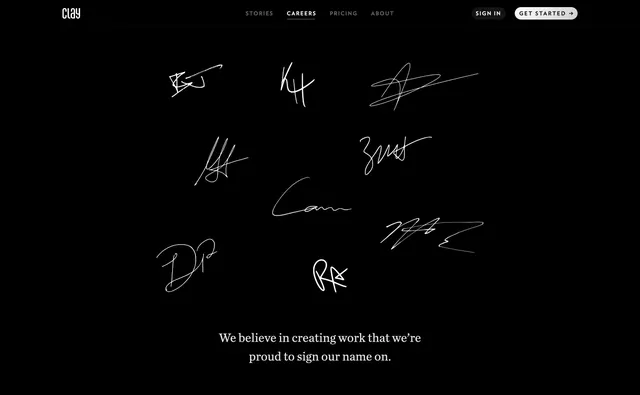 Clay careers signature monochrome hero, monochrome, minimal, dark