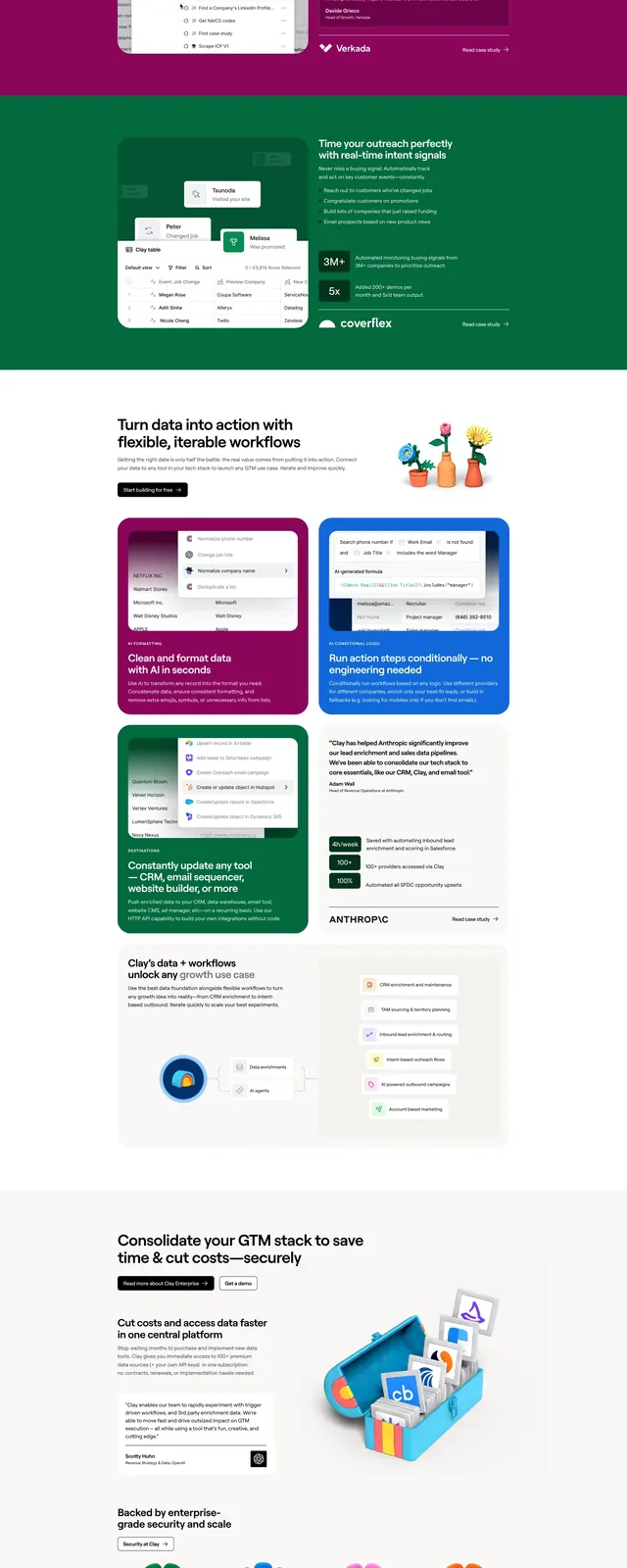 Clay-style illustrated SaaS landing page, 3d-render, illustrated, light