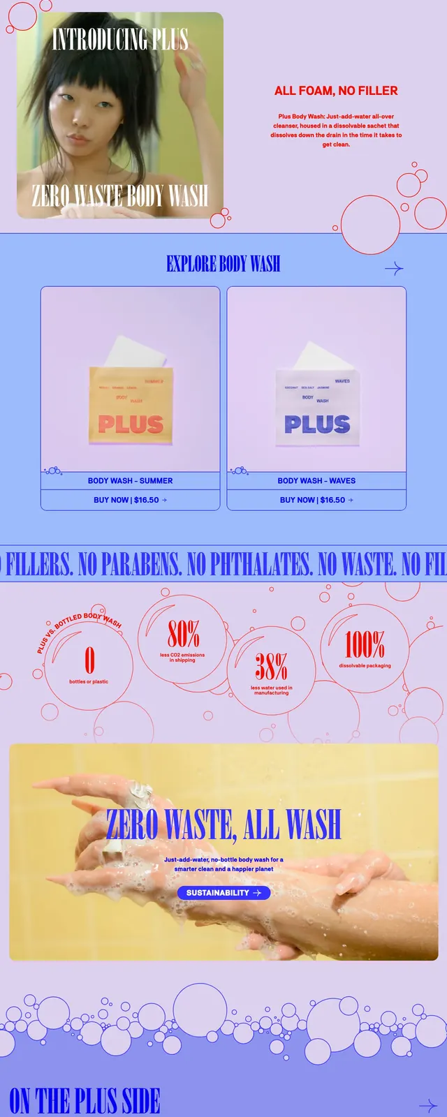 Cleanwithplus product hero, playful, editorial, pastel