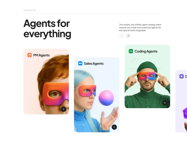 ClickUp agents for everything carousel, minimal, light-mode, light