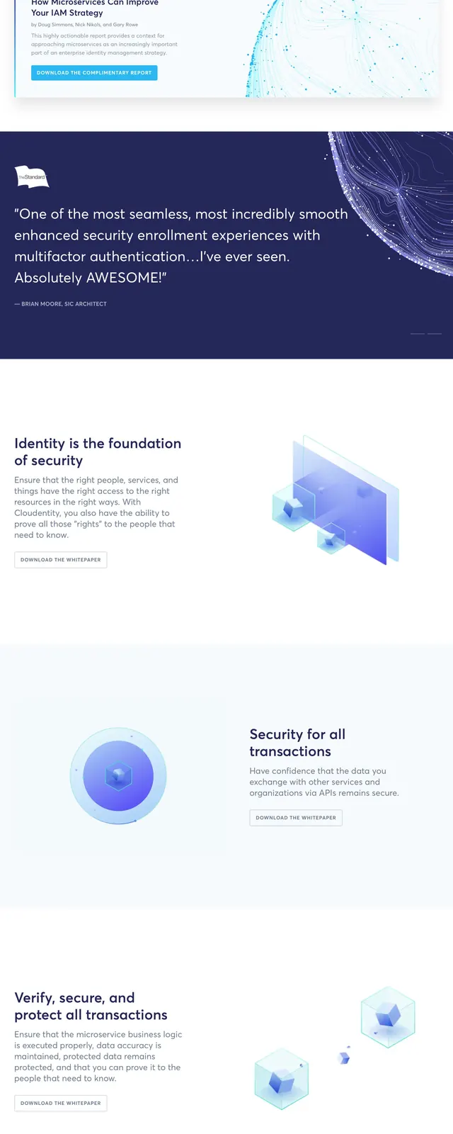 Cloudentity security hero, gradient-heavy, corporate-clean, cool