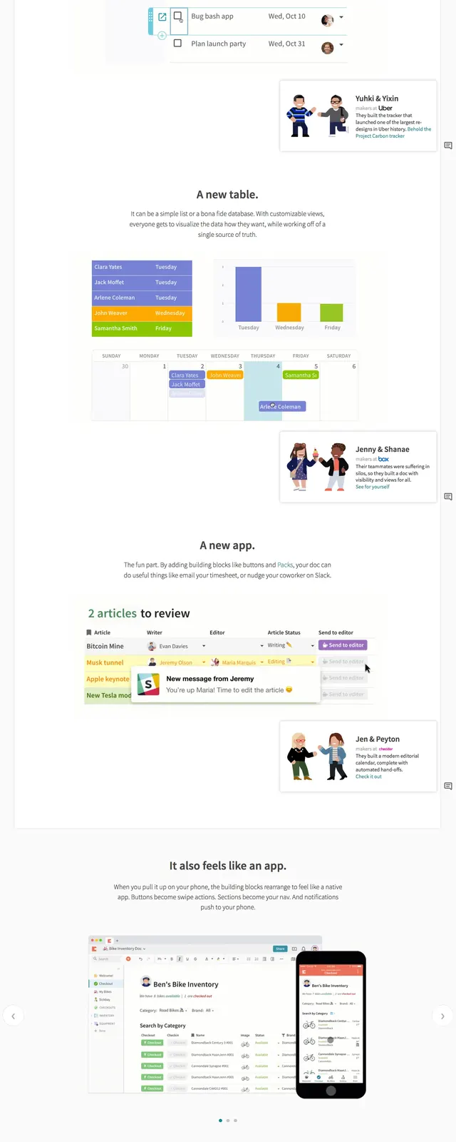 Coda landing page hero, illustrated, editorial, warm