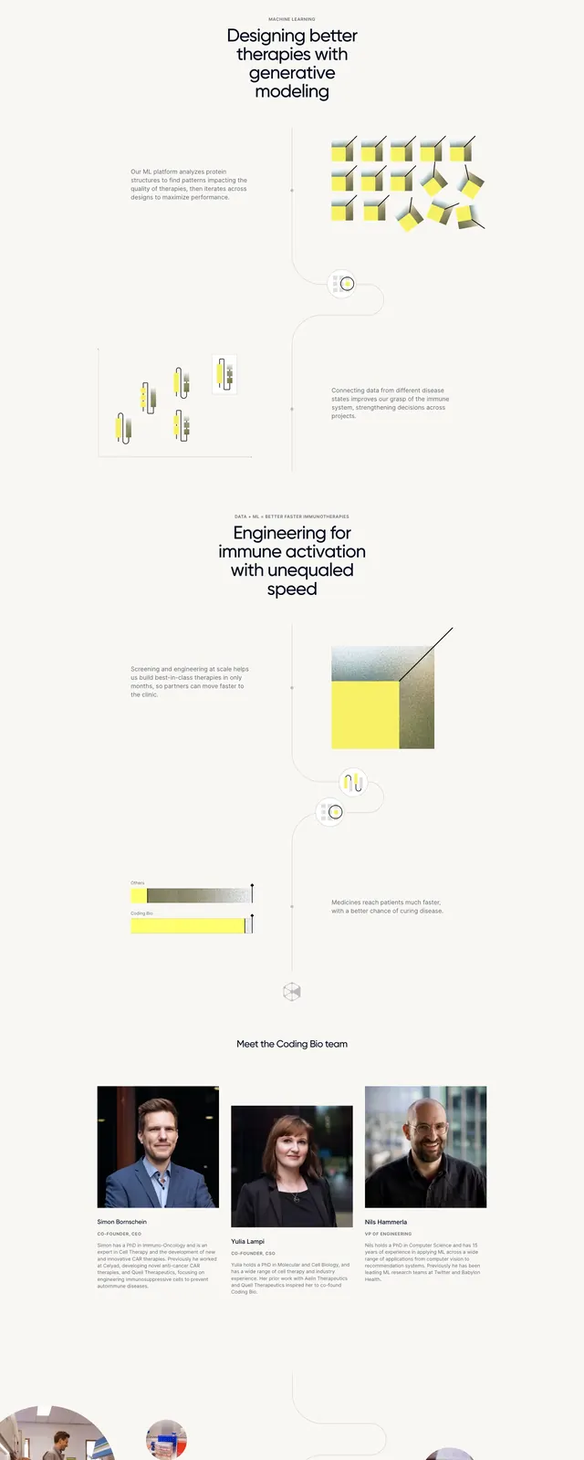 Coding Bio Modular Hero, minimal, editorial, light