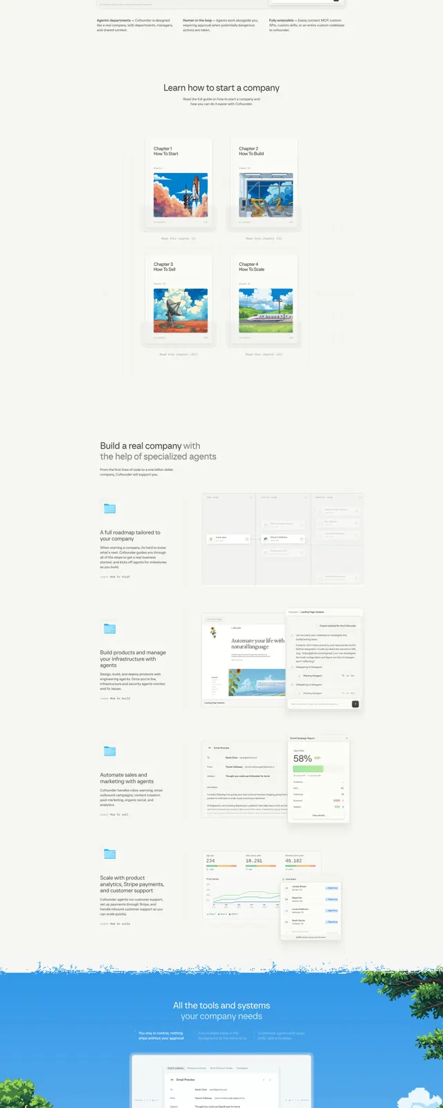 Pixel-art cofounder hero, illustrated, playful, light