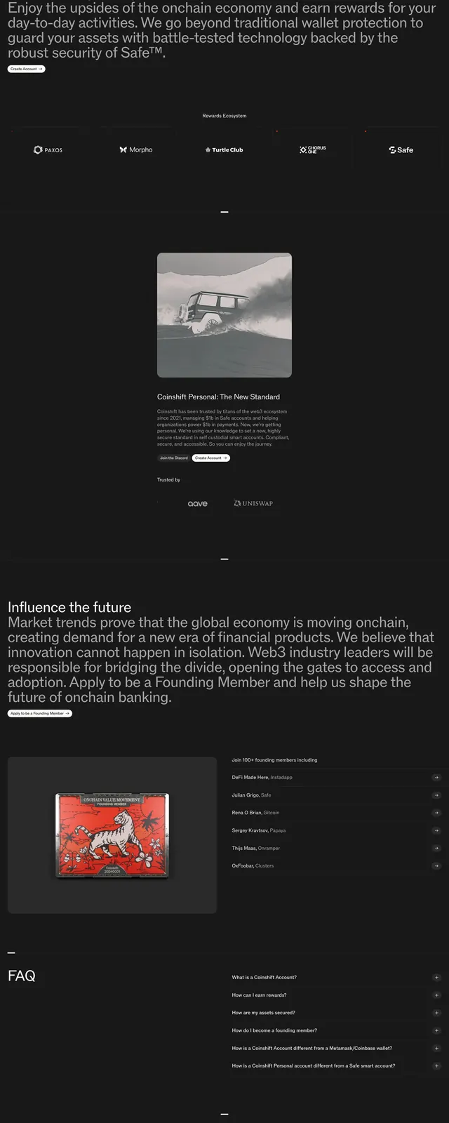 Coinshift dark editorial hero, dark-mode, editorial, dark