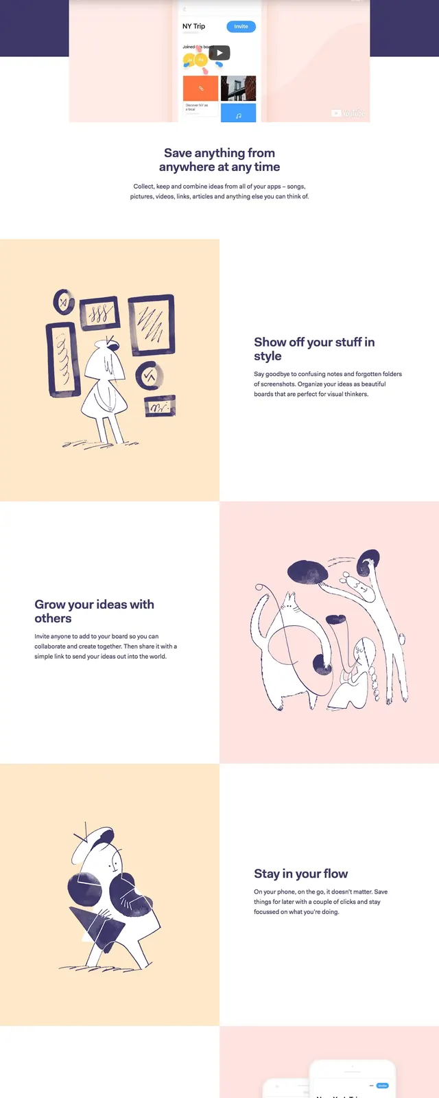Collect by WeTransfer hero, illustrated, editorial, light