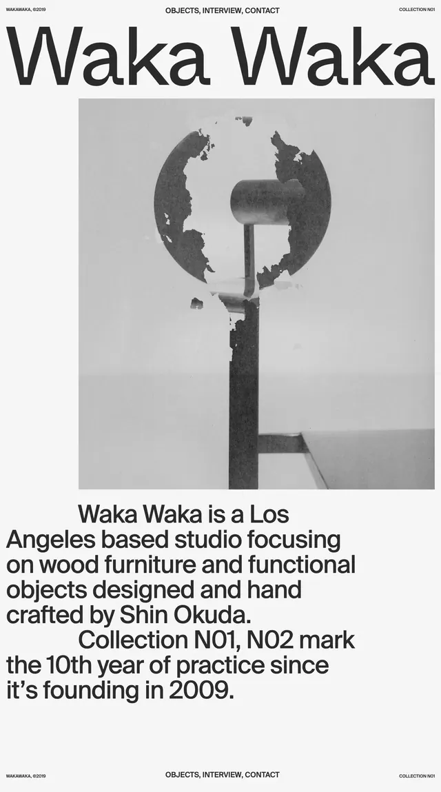 Waka Waka editorial hero, swiss, editorial, light