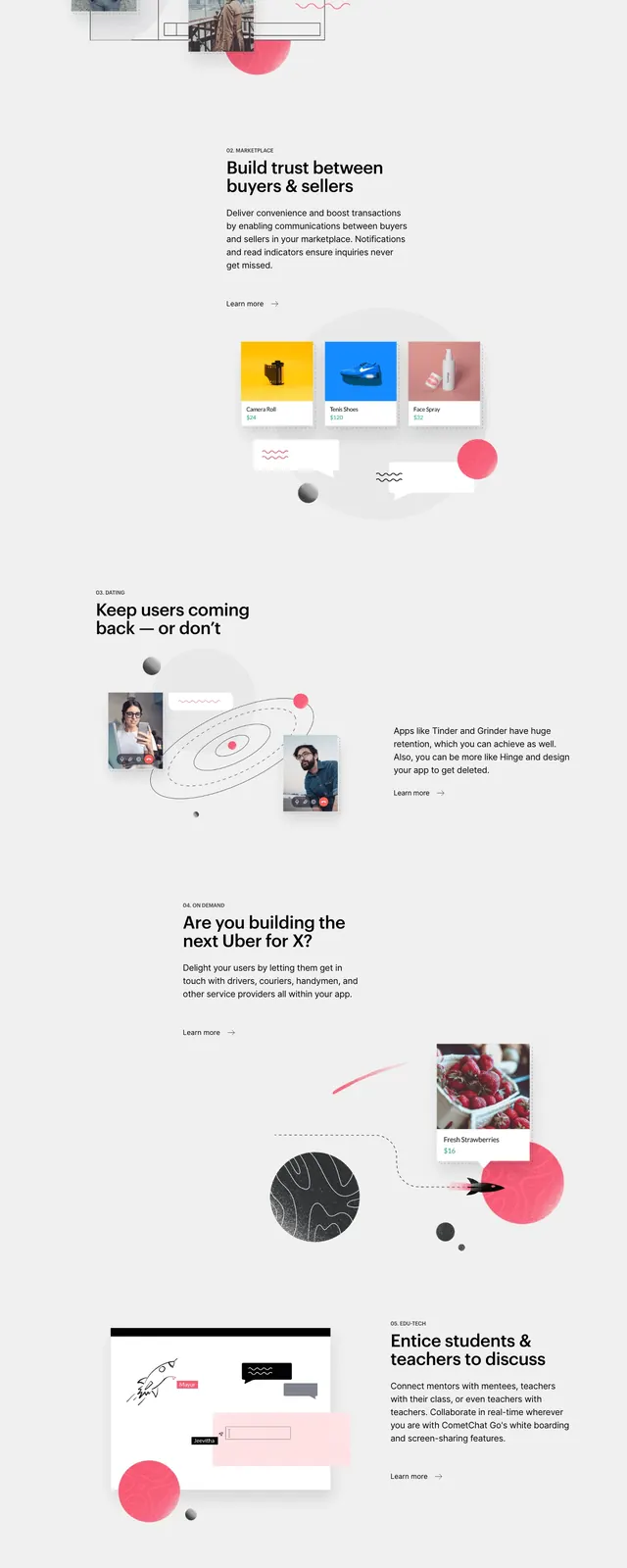 CometChat Landing Page, minimal, corporate-clean, light