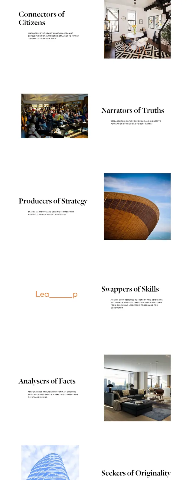 Conductor editorial agency homepage, minimal, editorial, light