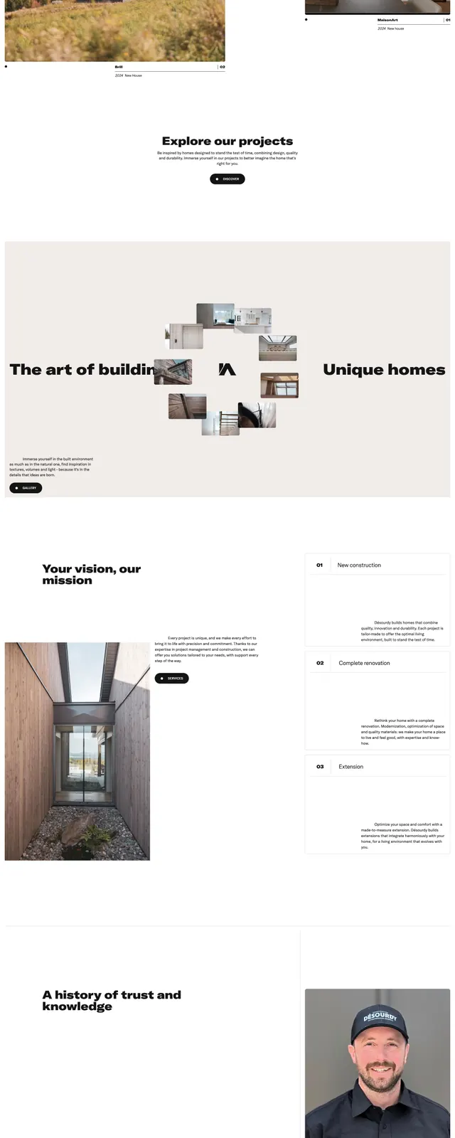 Desourdy Construction Hero, editorial, luxury, light