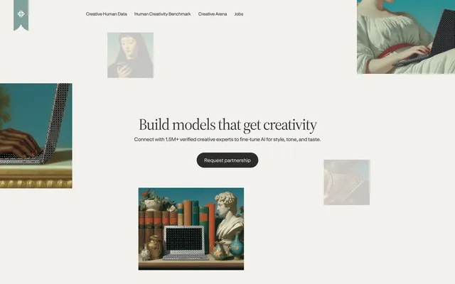 Contra Labs creative AI hero, minimal, light-mode, light