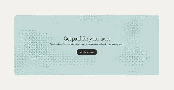 Contra Labs get paid CTA banner, minimal, light-mode, light