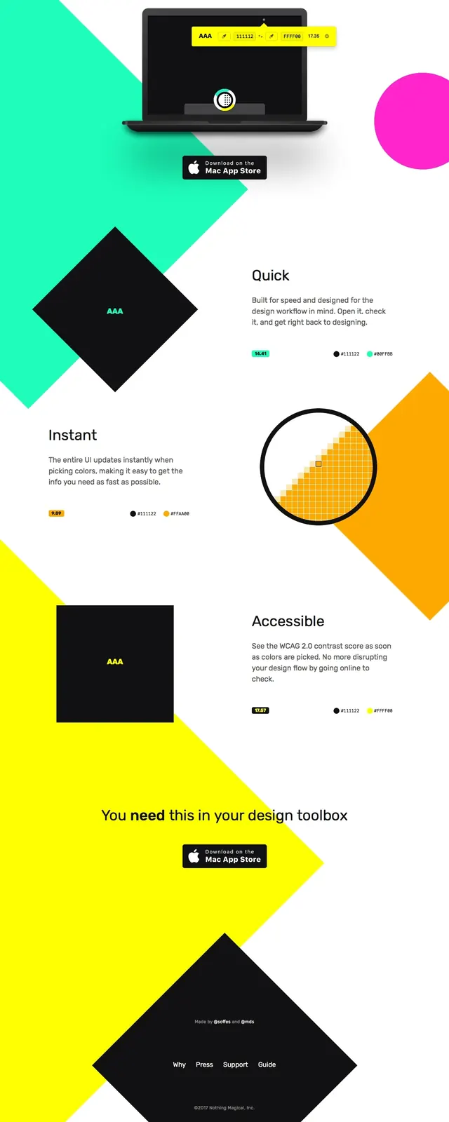 Contrast App Landing Page, geometric, minimal, high-contrast
