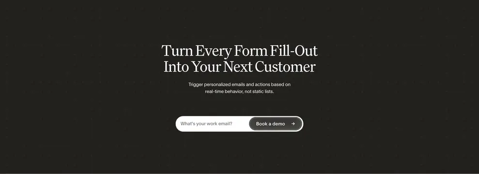 Conversion lead generation hero, dark-mode, minimal, dark