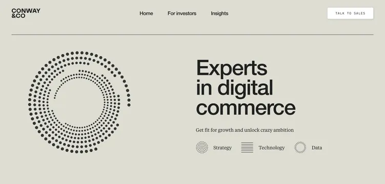 Conway digital commerce hero, minimal, light-mode, light