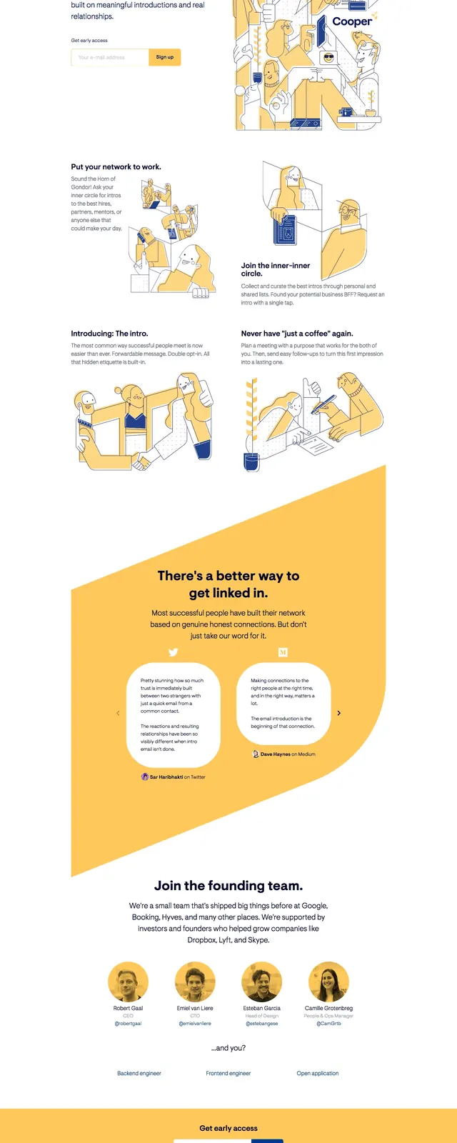 Cooper illustrated landing page, illustrated, minimal, light