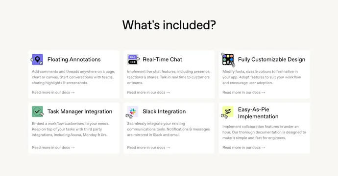 Cord pricing included features grid, minimal, light-mode, light