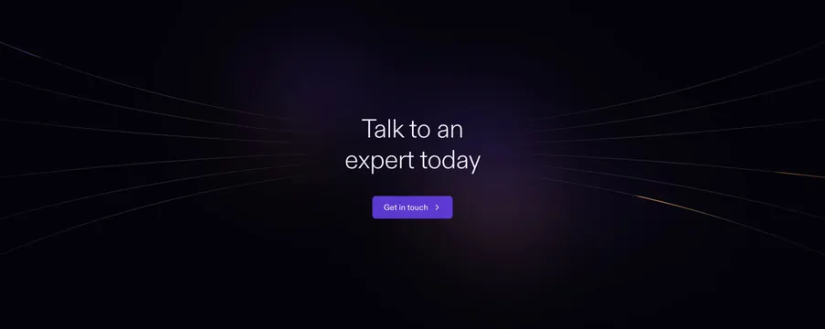 Cortex minimal dark CTA with flowing line glow, dark-mode, minimal, dark