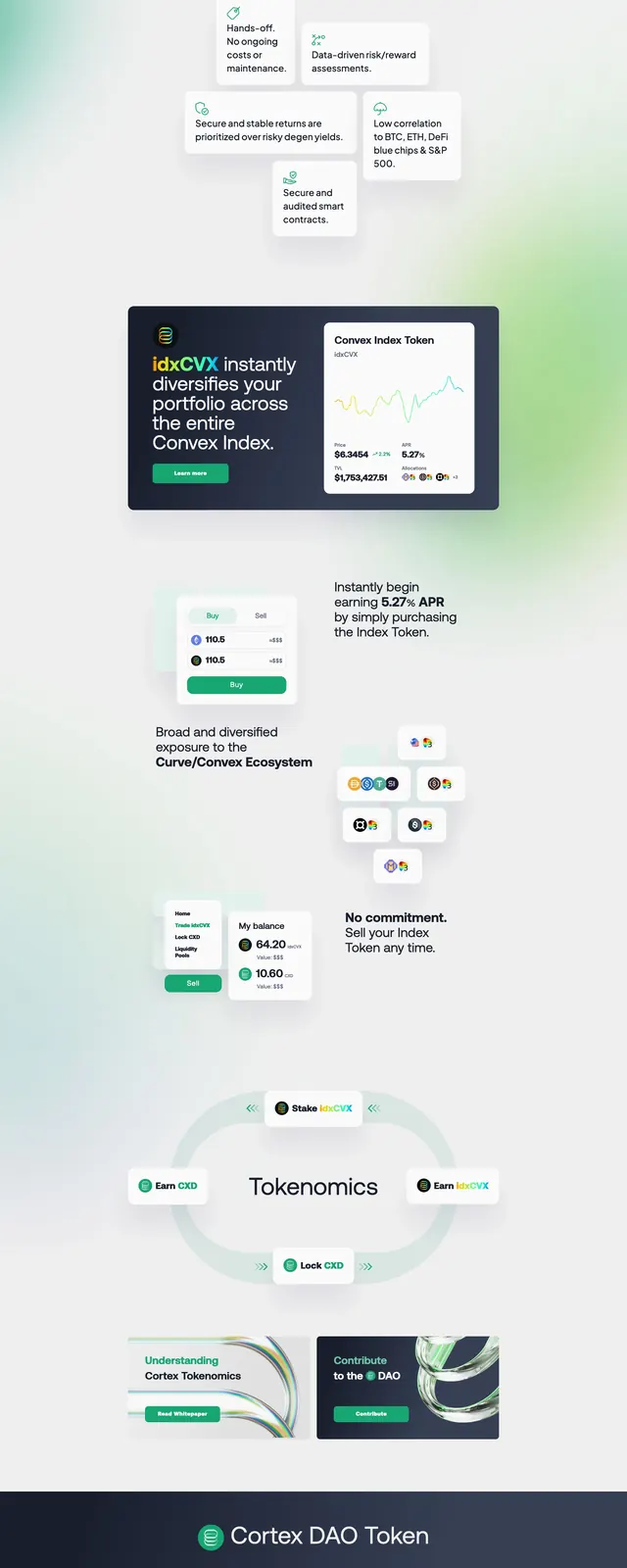 Cortex DAO Landing Page, light-mode, 3d-render, light