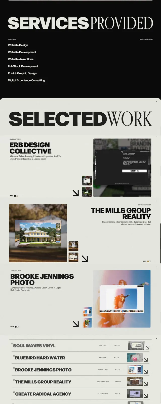 Cory Grossman Portfolio, editorial, dark-mode, dark